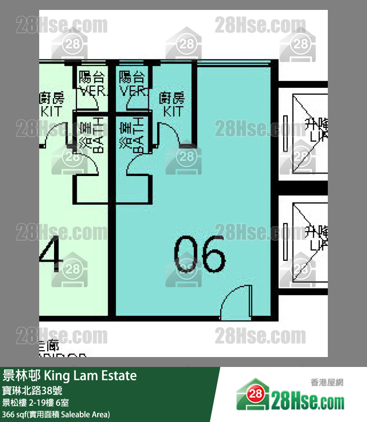 景林邨 景松樓 16樓 6室 平面圖