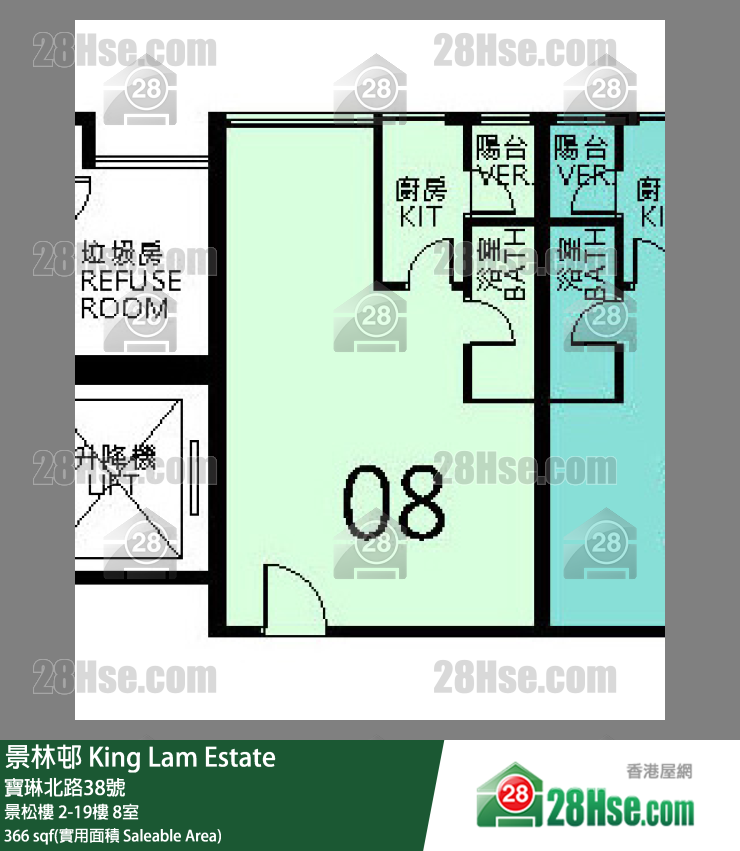 景林邨 景松樓17樓 8室 平面圖