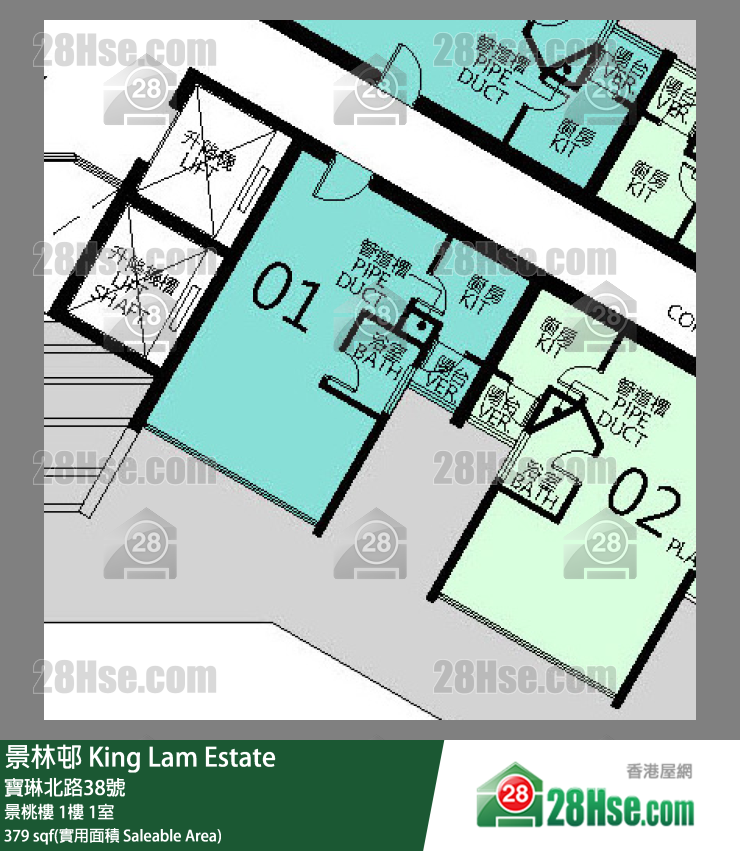 景林邨 景桃樓 1樓 1室 平面圖