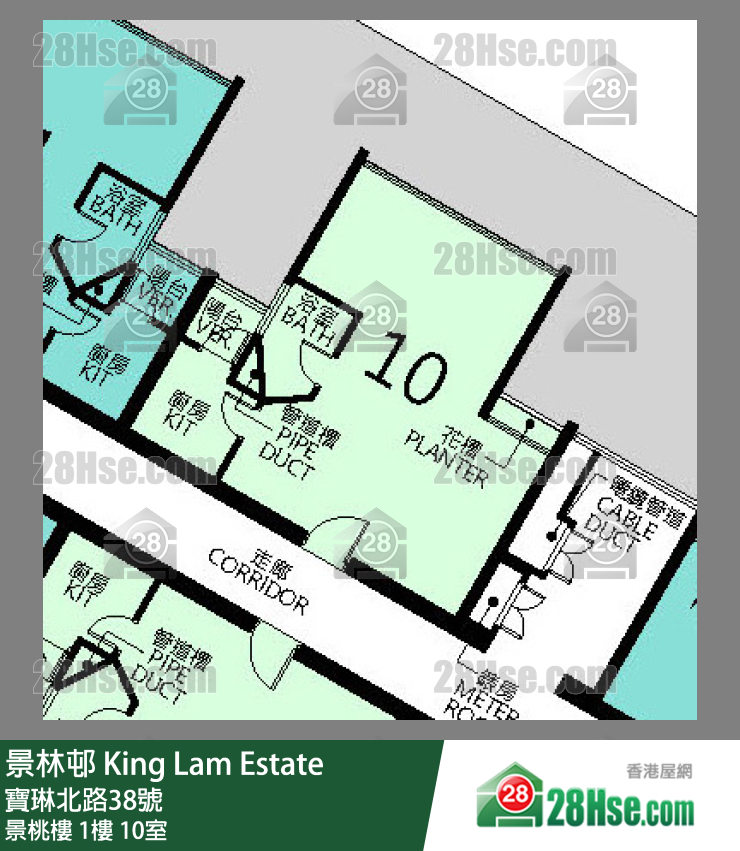 景林邨 景桃楼1楼 10室 平面图
