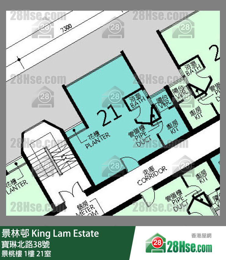 景林邨 景桃樓1樓 21室 平面圖