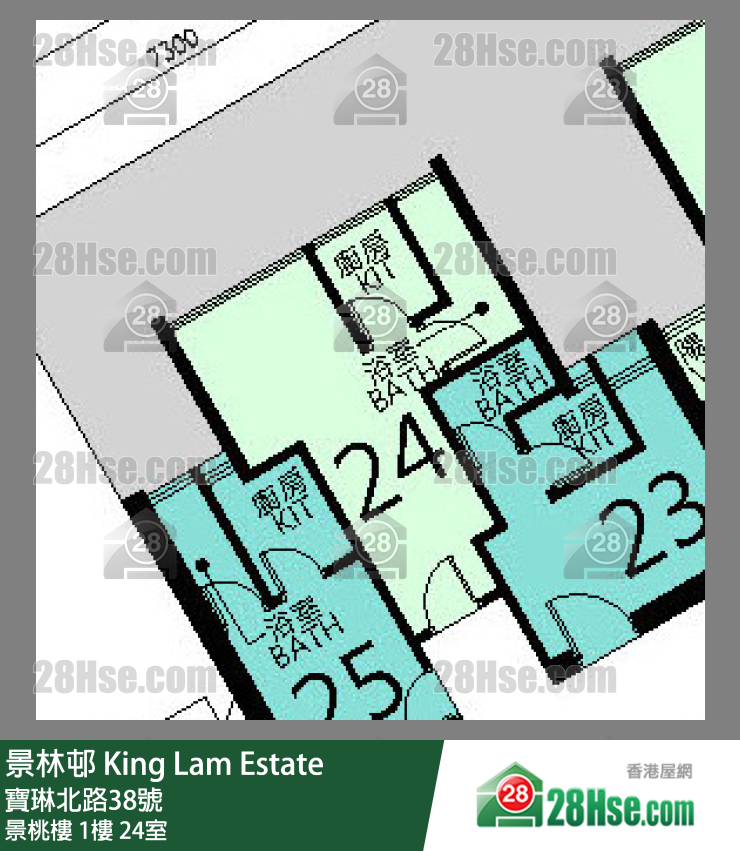 景林邨 景桃樓1樓 24室 平面圖