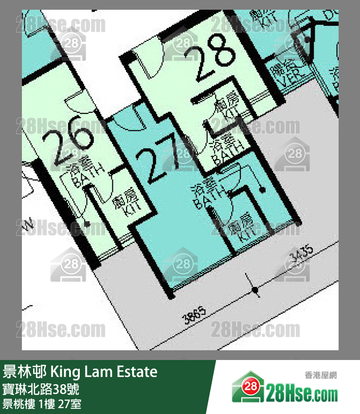 景林邨 景桃樓1樓 27室 平面圖