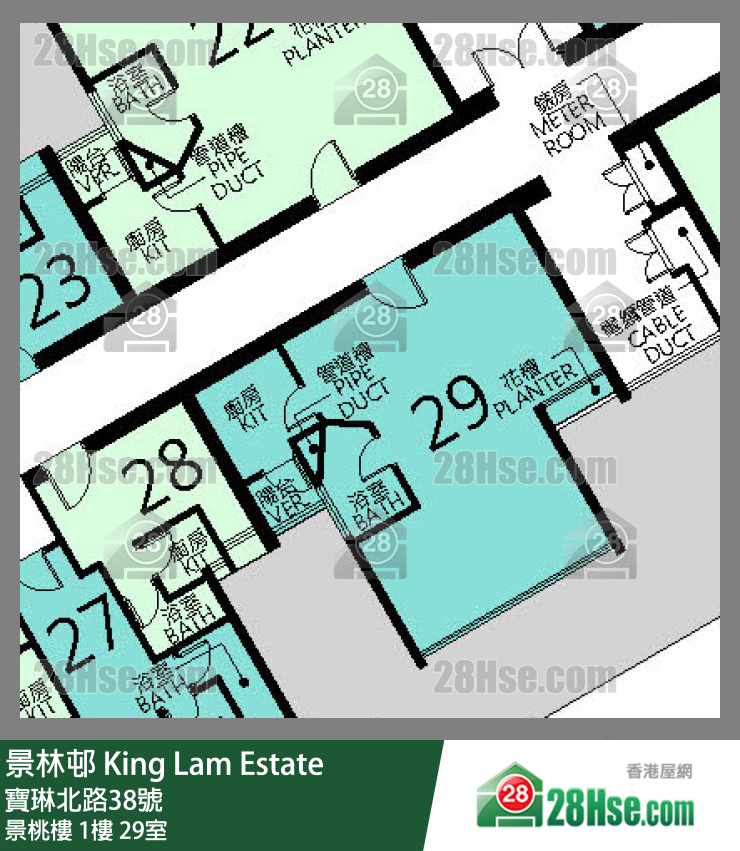 景林邨 景桃樓1樓 29室 平面圖
