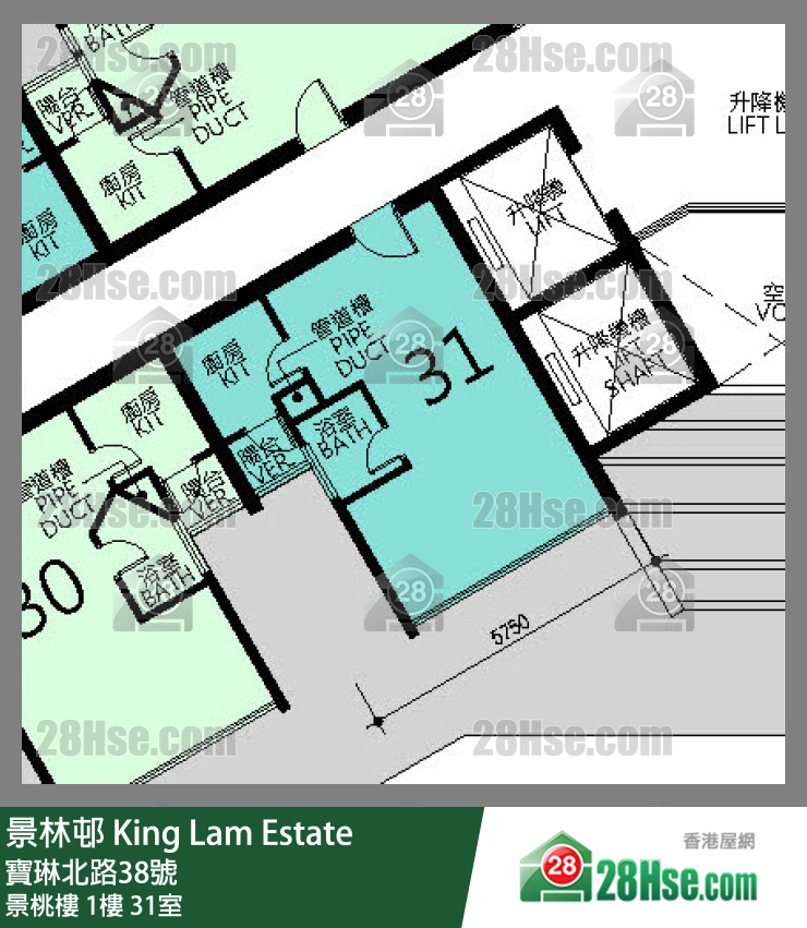 景林邨 景桃樓1樓 31室 平面圖
