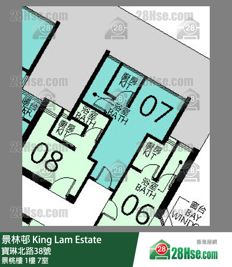 景林邨 景桃樓1樓 7室 平面圖