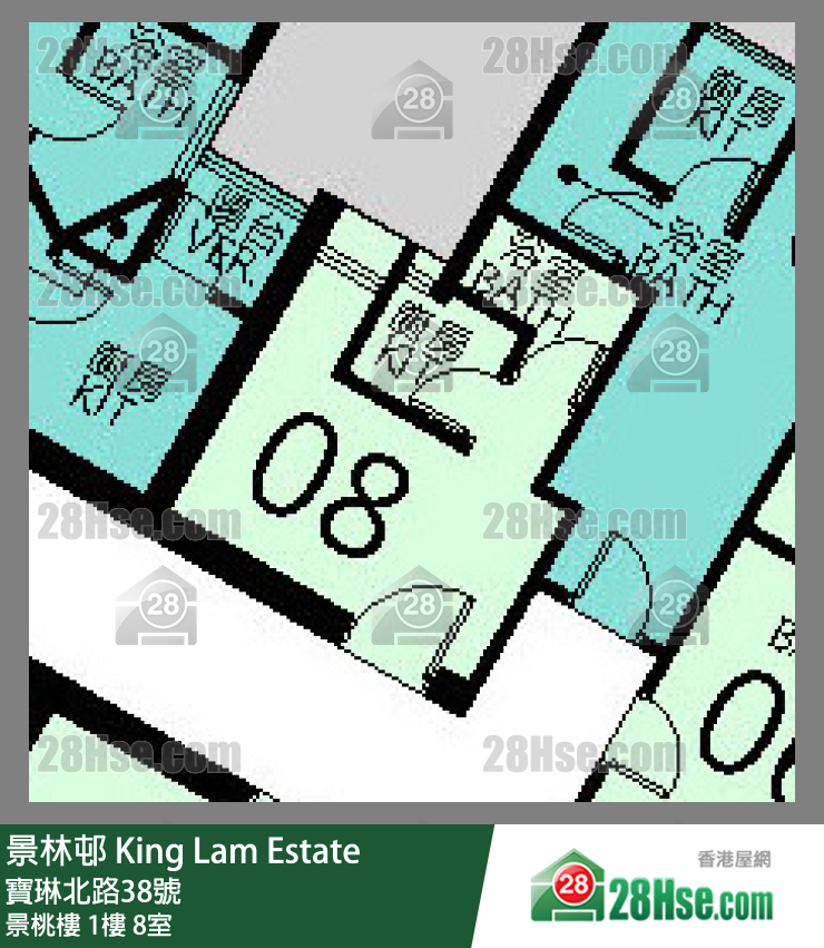 景林邨 景桃楼 1楼 8室 平面图