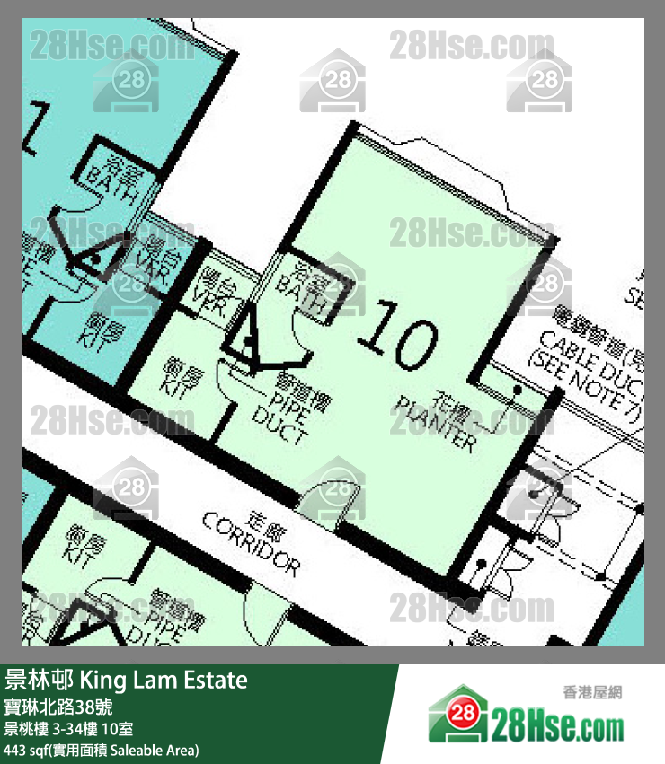 景林邨 景桃樓 27樓 10室 平面圖