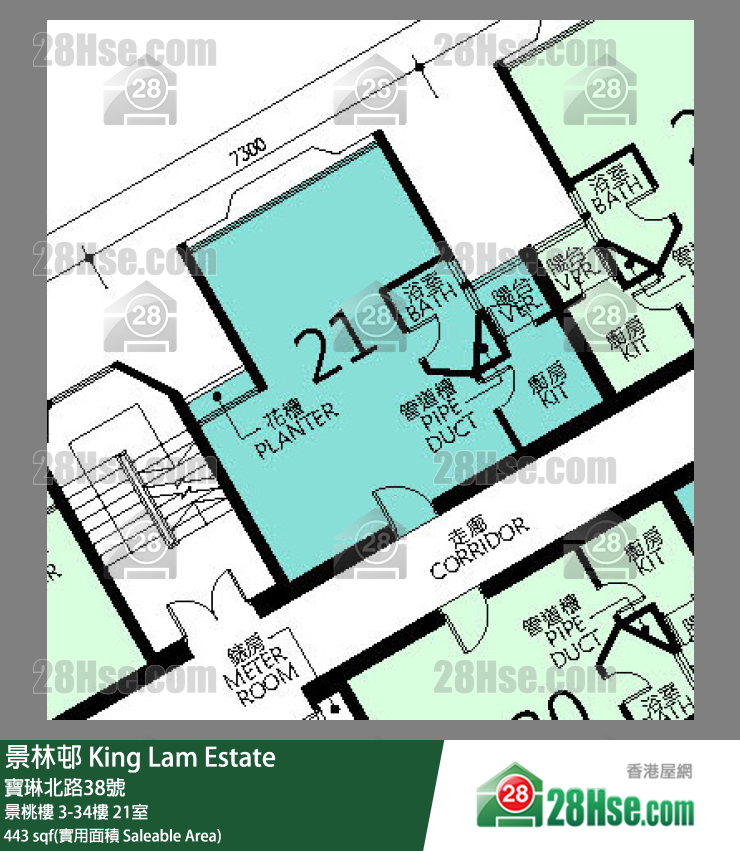 景林邨 景桃樓11樓 21室 平面圖