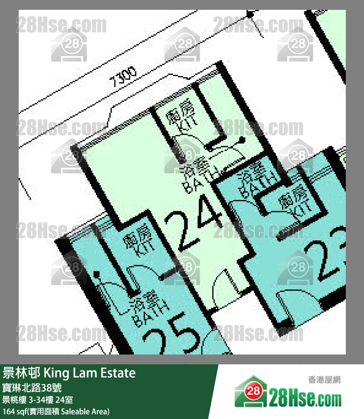 景林邨 景桃樓 24樓 24室 平面圖