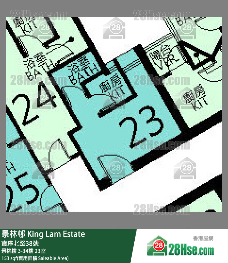 景林邨 景桃樓3樓 23室 平面圖