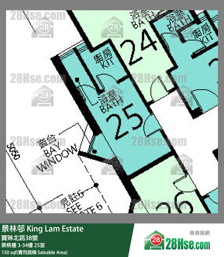 景林邨 景桃樓28樓 25室 平面圖