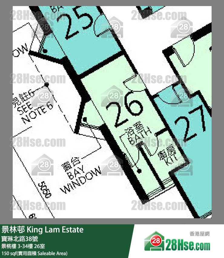 景林邨 景桃樓21樓 26室 平面圖