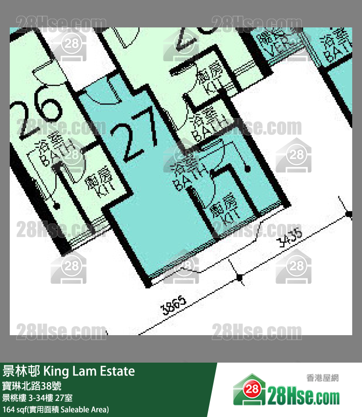 景林邨 景桃樓11樓 27室 平面圖