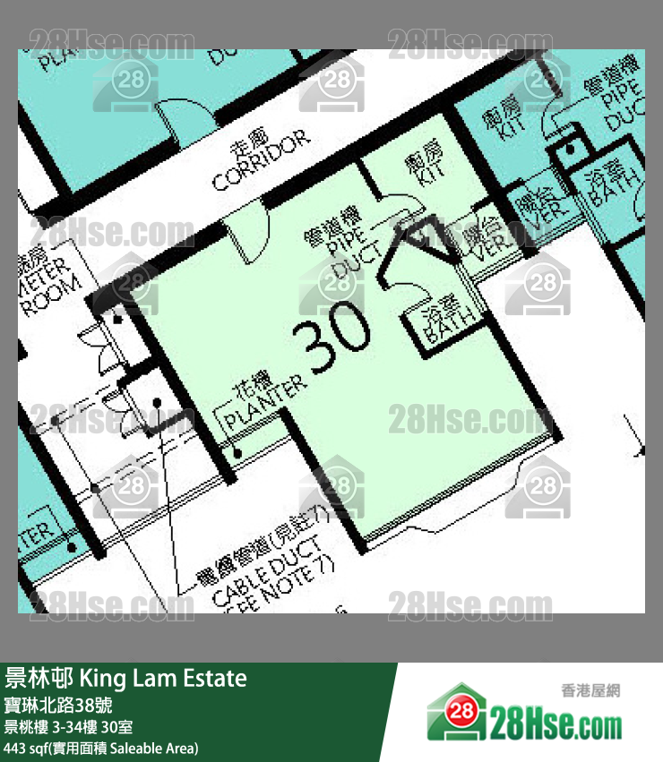 景林邨 景桃樓27樓 30室 平面圖