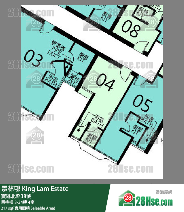 景林邨 景桃樓25樓 4室 平面圖