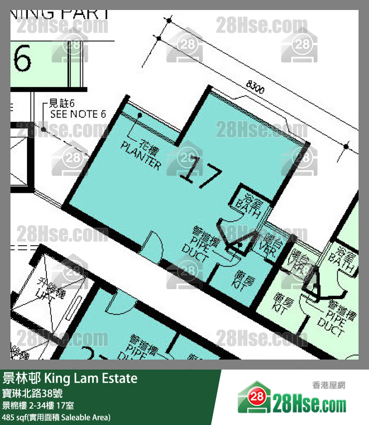 景林邨 景棉樓30樓 17室 平面圖