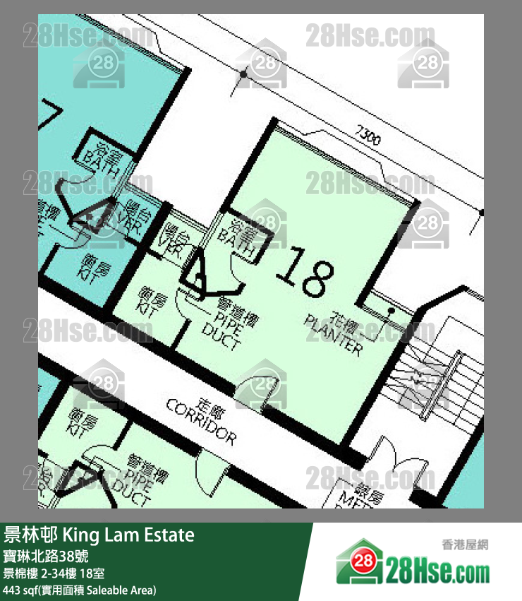 景林邨 景棉樓9樓 18室 平面圖