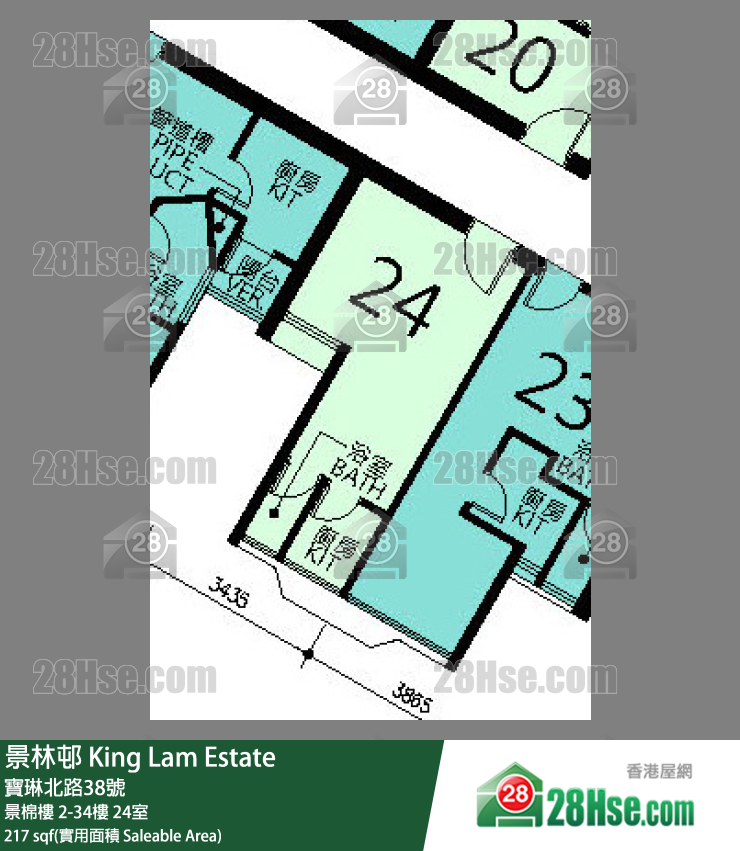 景林邨 景棉樓26樓 24室 平面圖