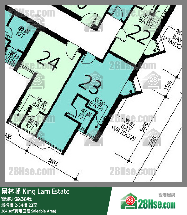 景林邨 景棉樓5樓 23室 平面圖