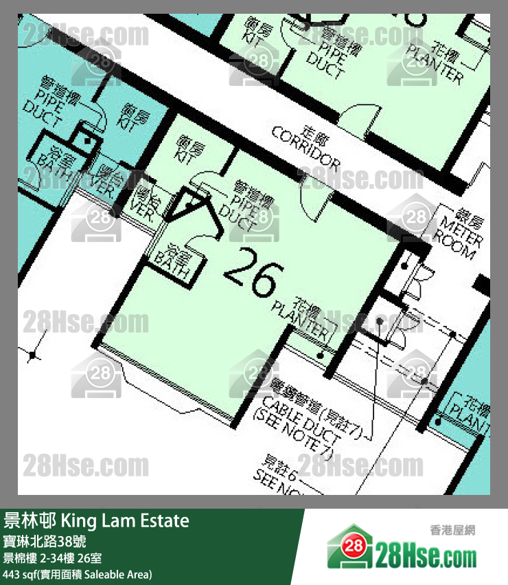 景林邨 景棉樓8樓 26室 平面圖