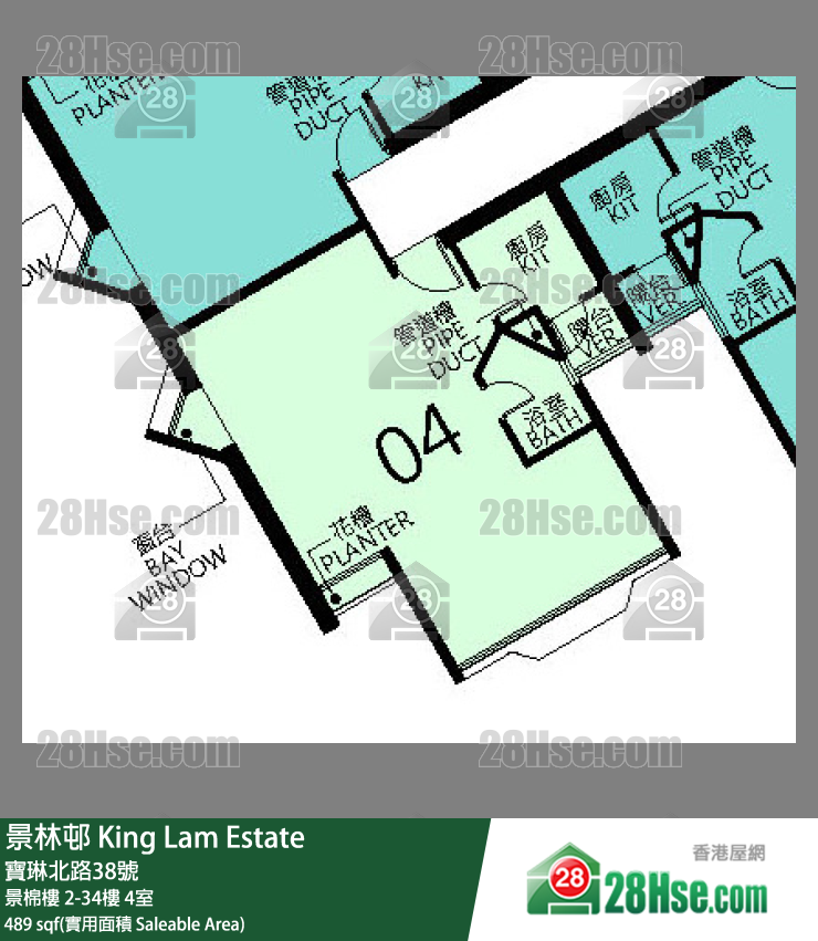 景林邨 景棉樓6樓 4室 平面圖