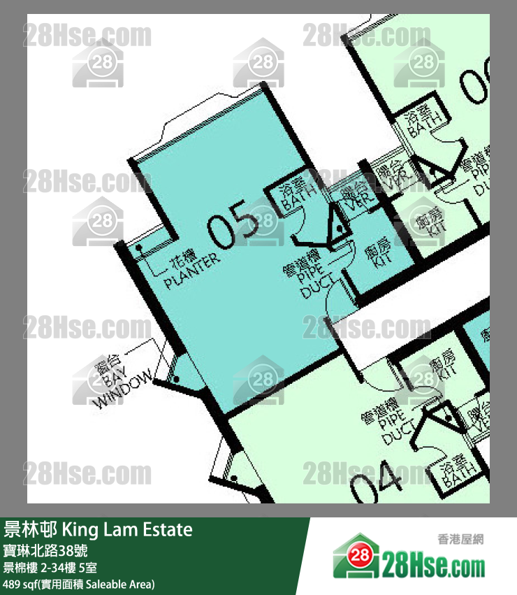 景林邨 景棉樓32樓 5室 平面圖