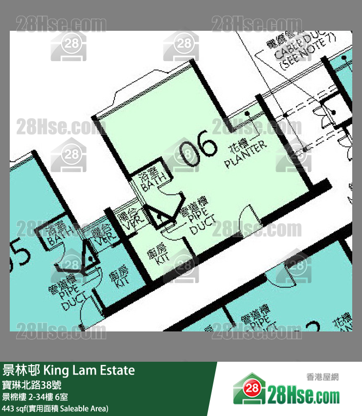 景林邨 景棉樓28樓 6室 平面圖