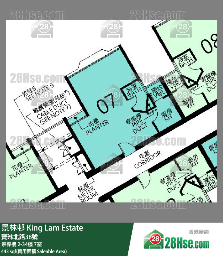 景林邨 景棉樓7樓 7室 平面圖