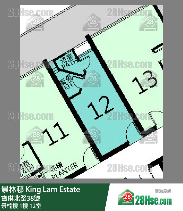 景林邨 景楠樓1樓 12室 平面圖