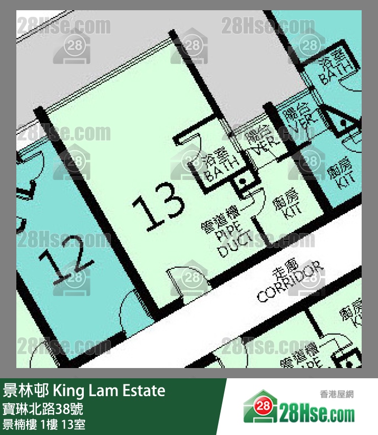 景林邨 景楠樓1樓 13室 平面圖