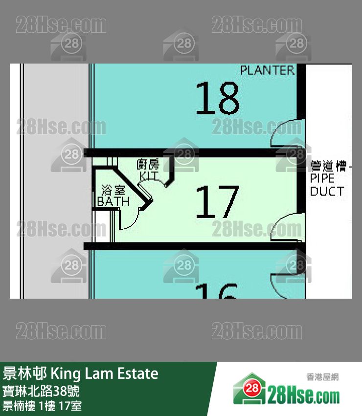 景林邨 景楠樓1樓 17室 平面圖