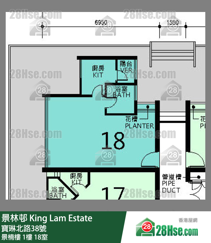 景林邨 景楠樓1樓 18室 平面圖