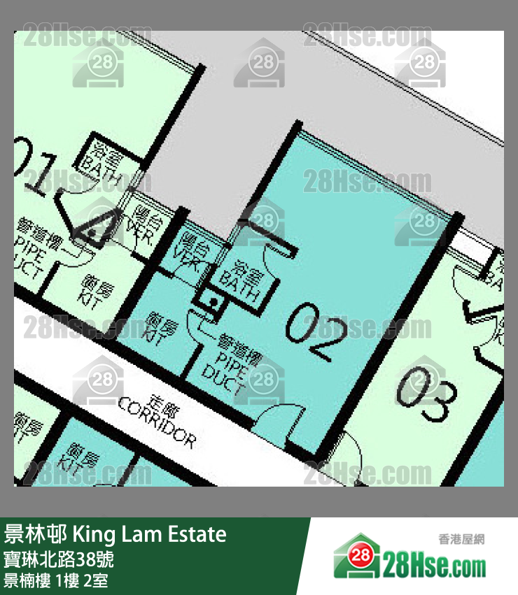 景林邨 景楠樓1樓 2室 平面圖