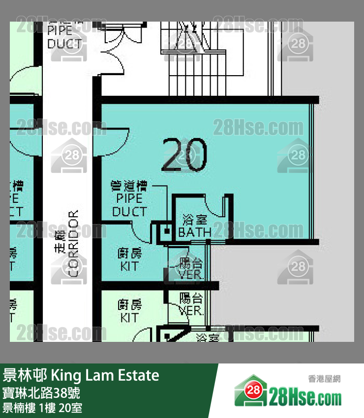 景林邨 景楠樓1樓 20室 平面圖