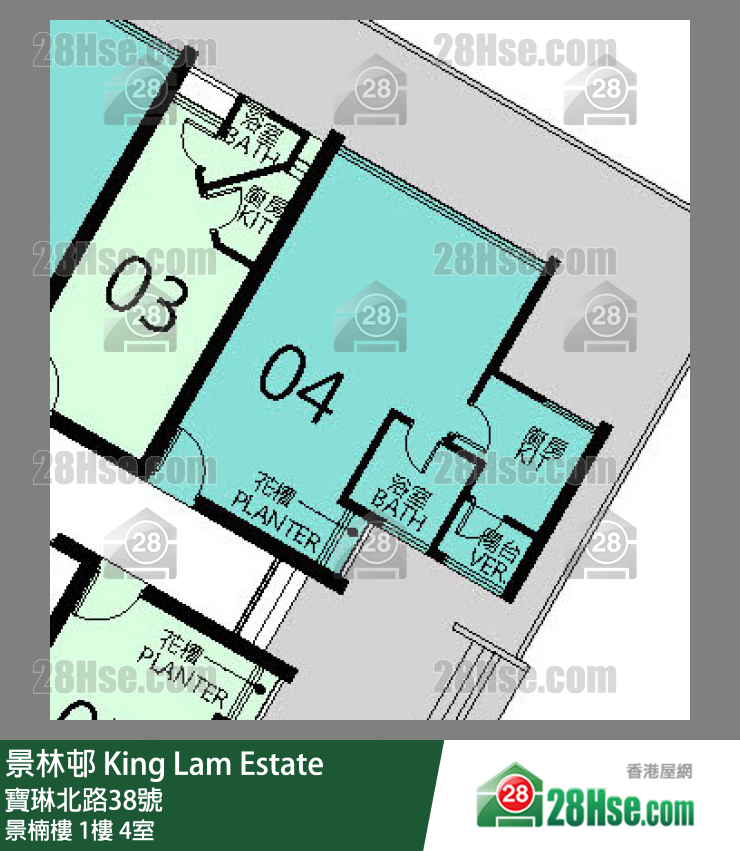 景林邨 景楠樓1樓 4室 平面圖