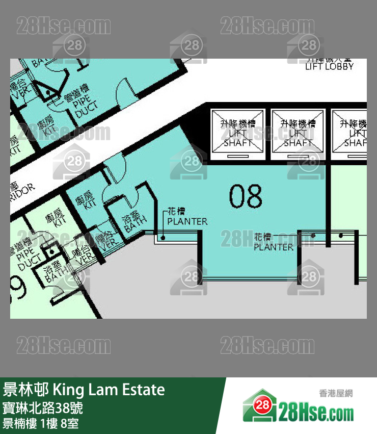 景林邨 景楠樓1樓 8室 平面圖