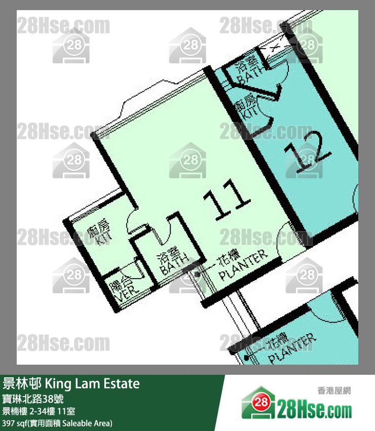 景林邨 景楠樓28樓 11室 平面圖