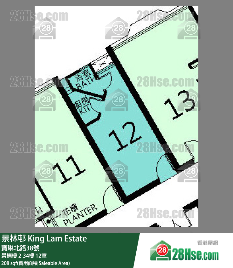 景林邨 景楠樓29樓 12室 平面圖