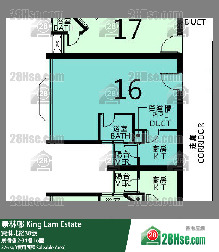 景林邨 景楠樓29樓 16室 平面圖
