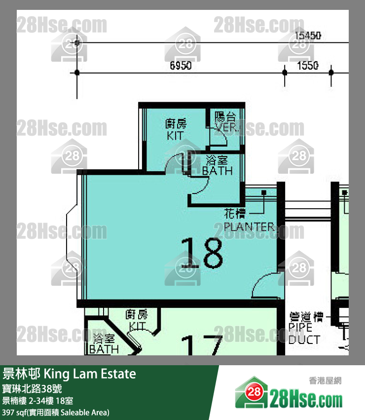 景林邨 景楠樓28樓 18室 平面圖