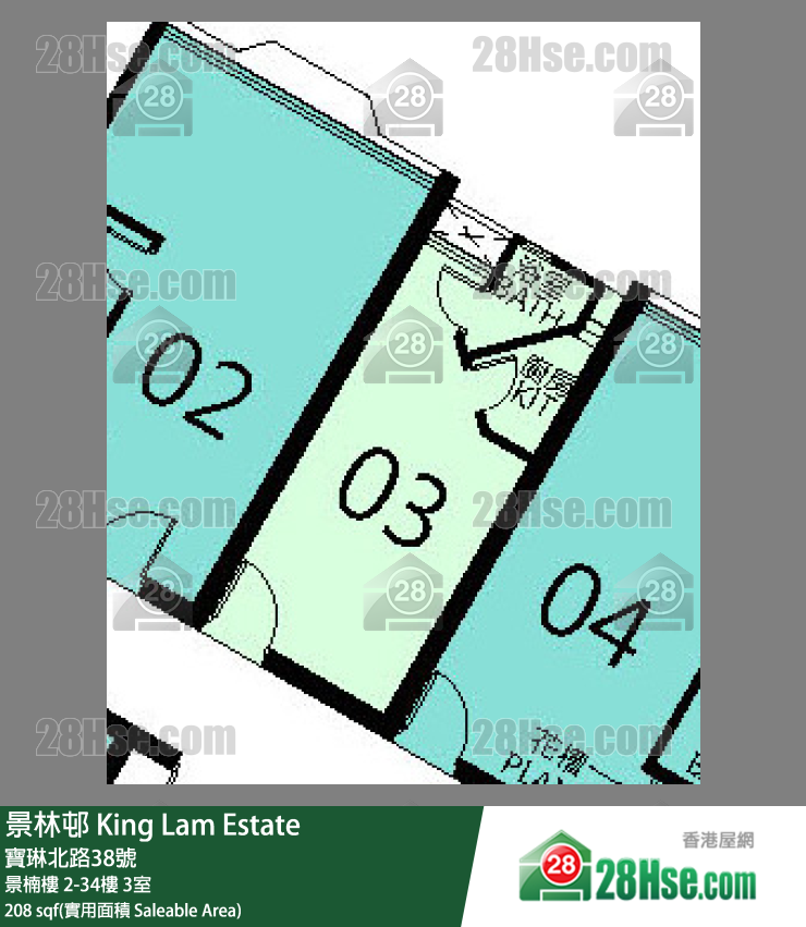 景林邨 景楠樓29樓 3室 平面圖