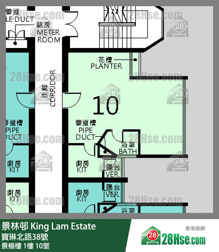 景林邨 景榆樓1樓 10室 平面圖