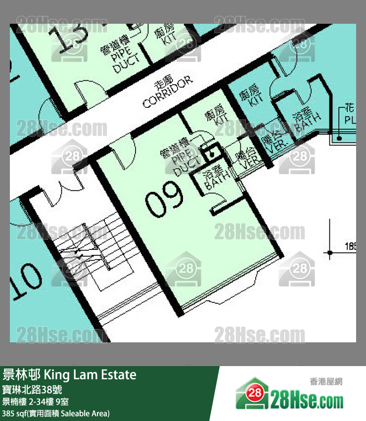 景林邨 景楠樓30樓 9室 平面圖