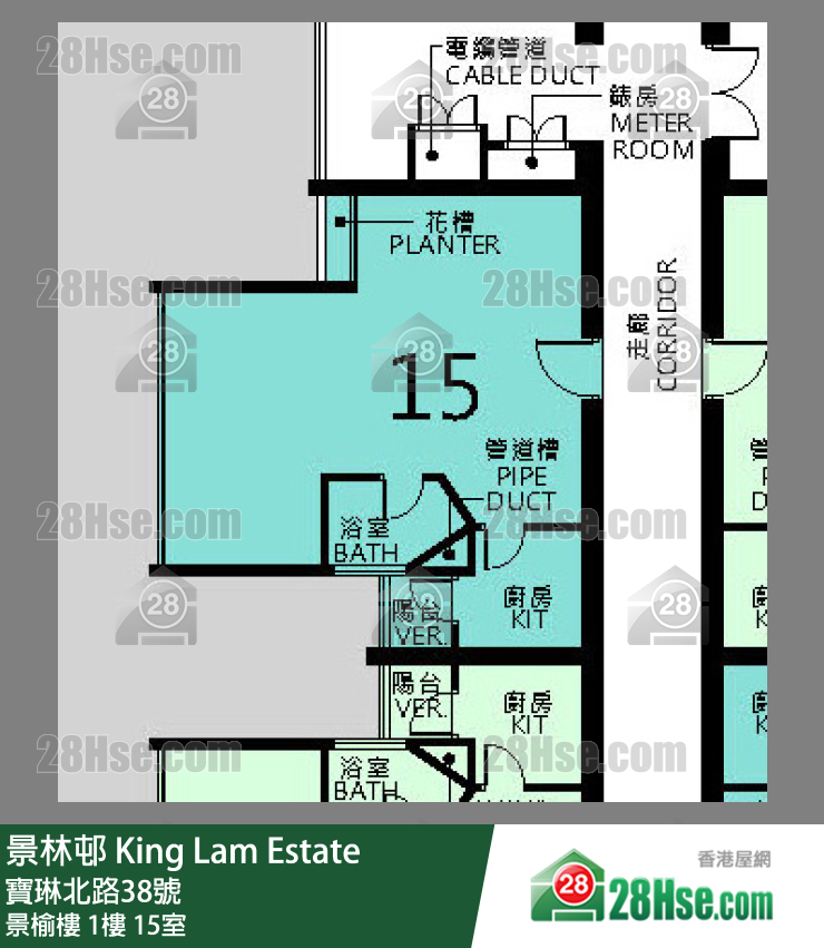 景林邨 景榆樓1樓 15室 平面圖