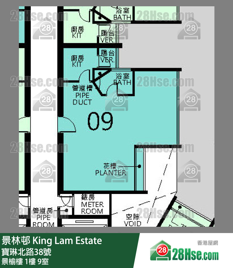 景林邨 景榆樓1樓 9室 平面圖