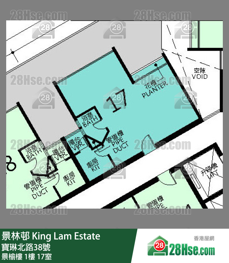景林邨 景榆樓1樓 17室 平面圖