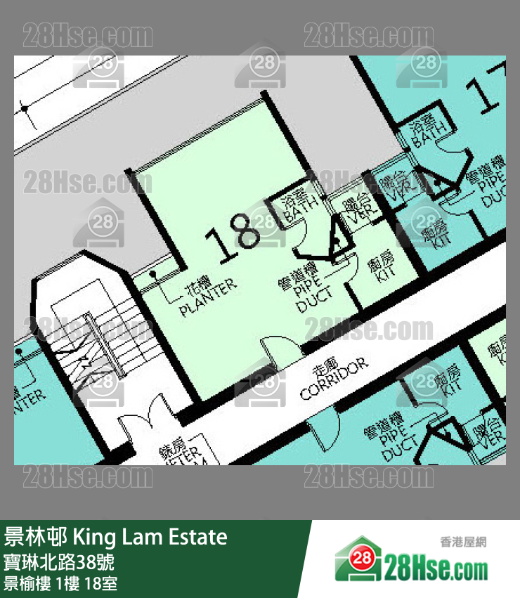 景林邨 景榆樓1樓 18室 平面圖