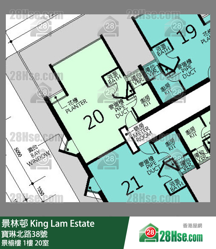 景林邨 景榆樓1樓 20室 平面圖