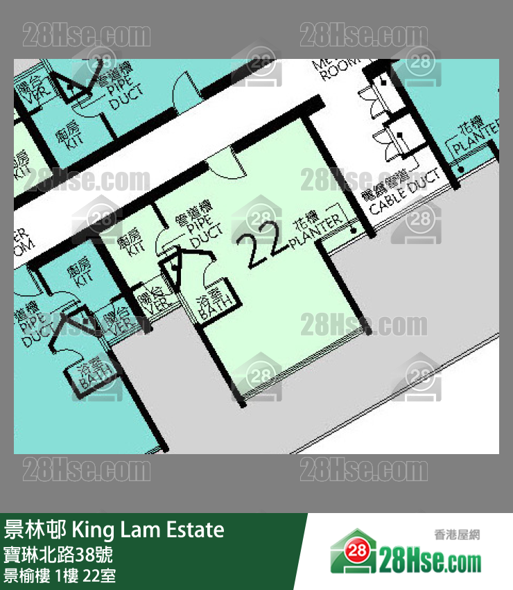 景林邨 景榆樓1樓 22室 平面圖